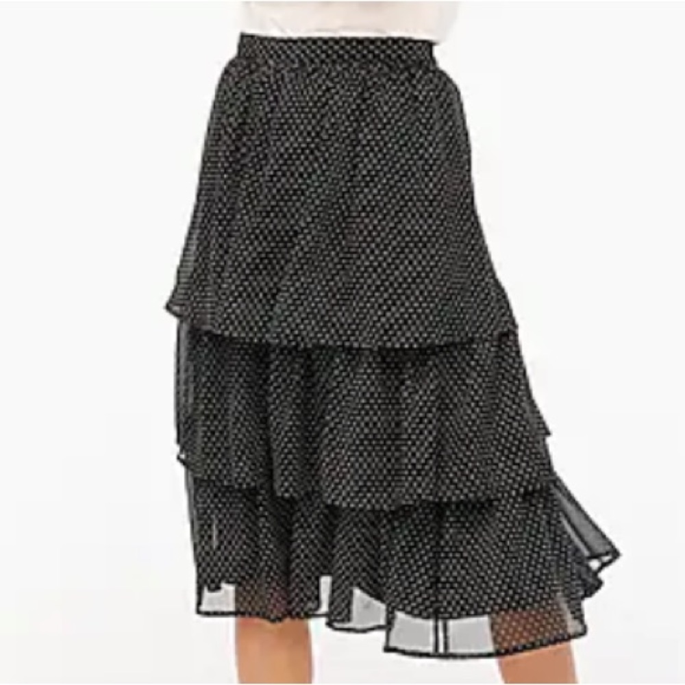 ๐ JCREW Ruffle Tiered MIDI Skirt - Picture 2 of 6